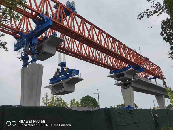 吉林160吨架桥机租赁公司安装施工过程